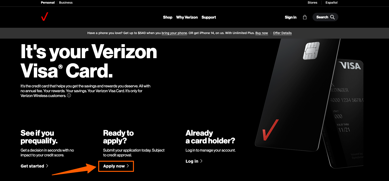 Apply for Verizon Visa Card