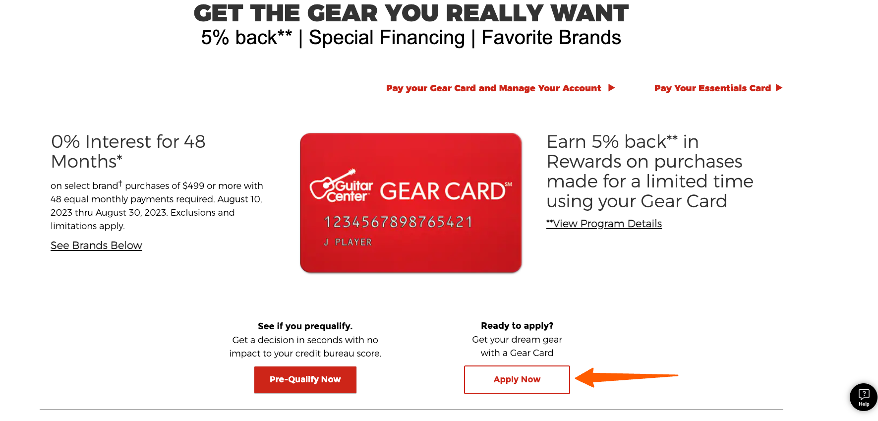 apply for guitar center credit card login