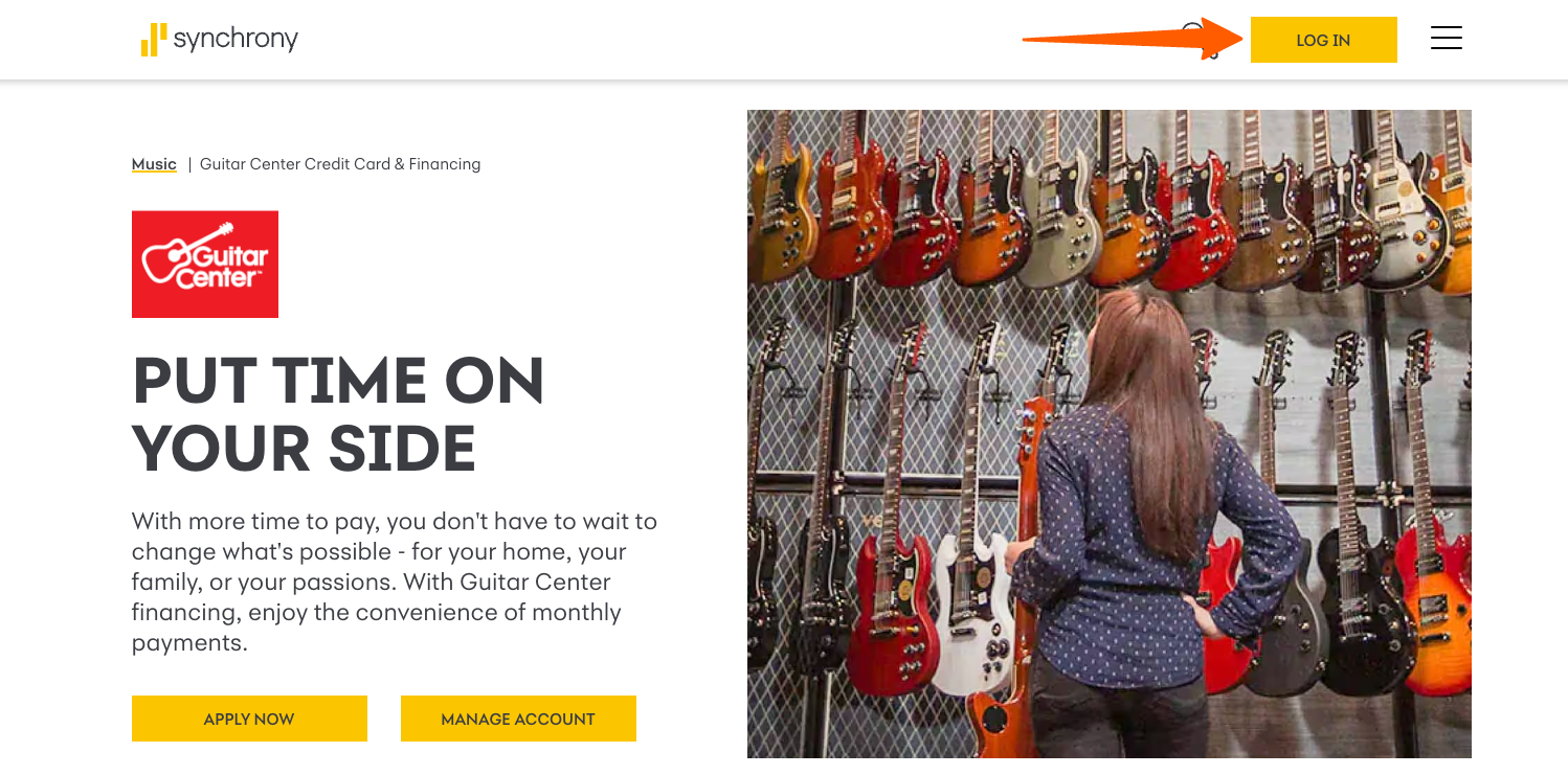 guitar center credit card login